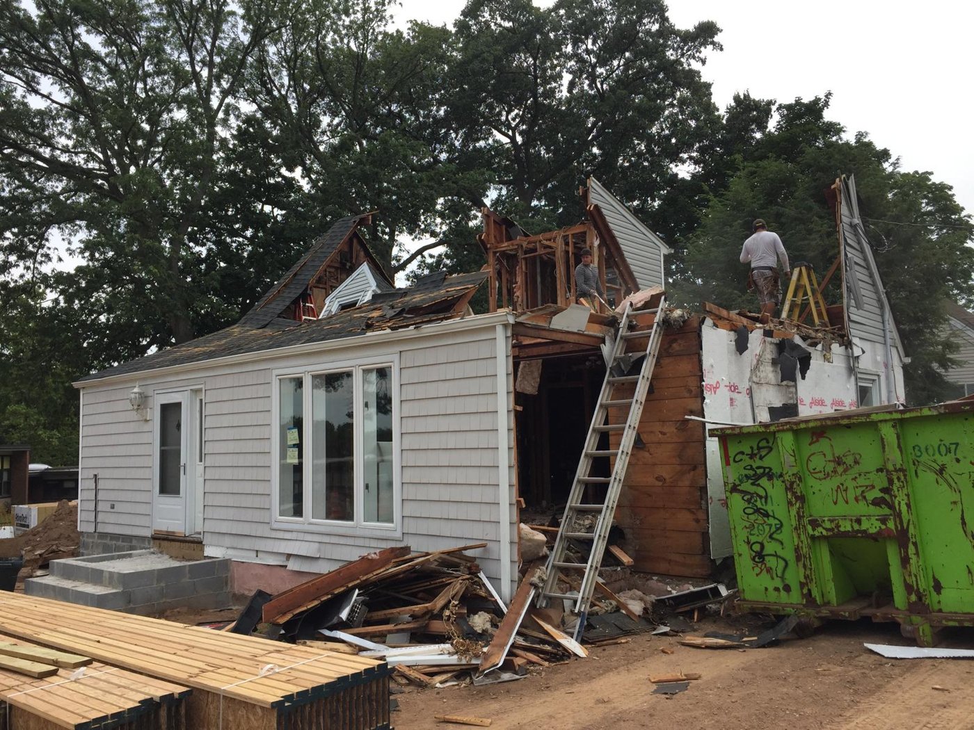 Active demolition teardown custom home Bergen County NJ Bergen Remodeling