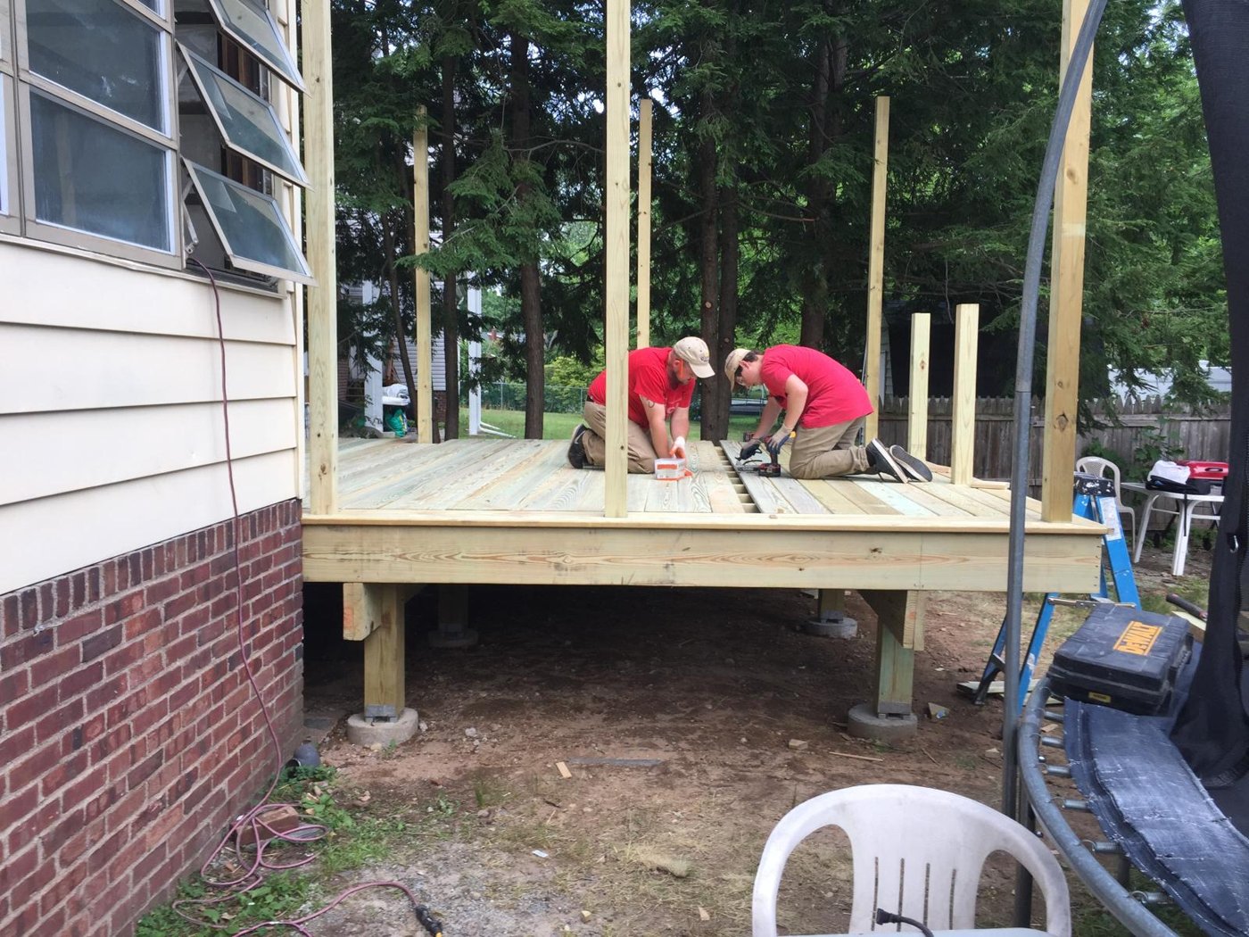 Deck decking installation with crew Bergen County NJ Bergen Remodeling