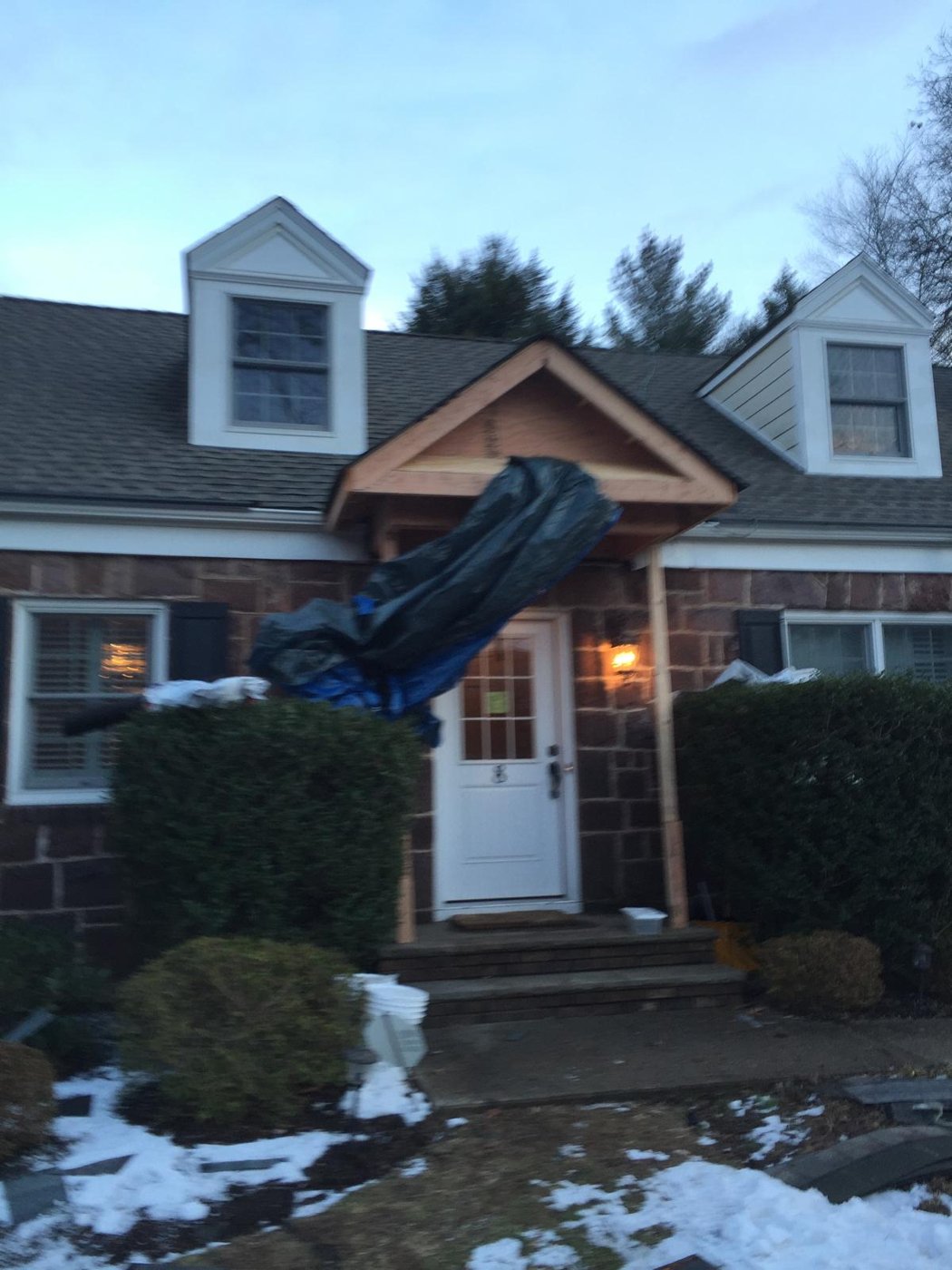 Original brick colonial before second story addition Bergen County NJ Bergen Remodeling