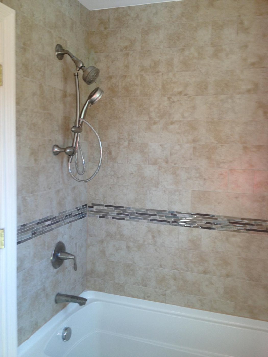 Travertine tub surround and shower Bergen County NJ Bergen Remodeling