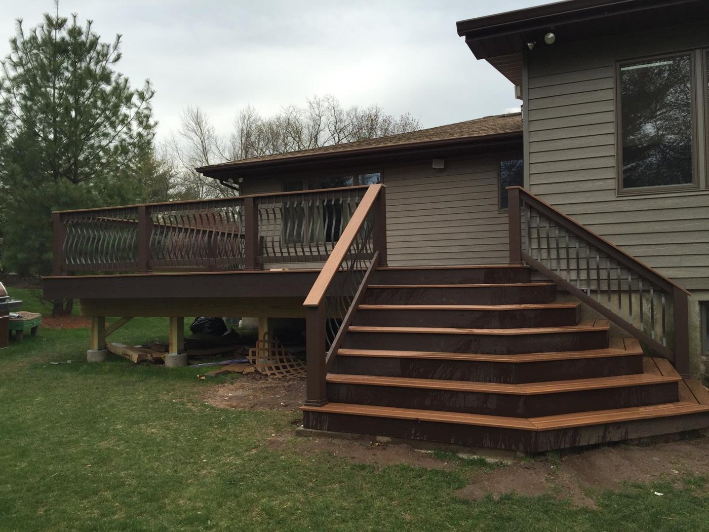 Wide completed composite deck outdoor living Bergen County NJ Bergen Remodeling